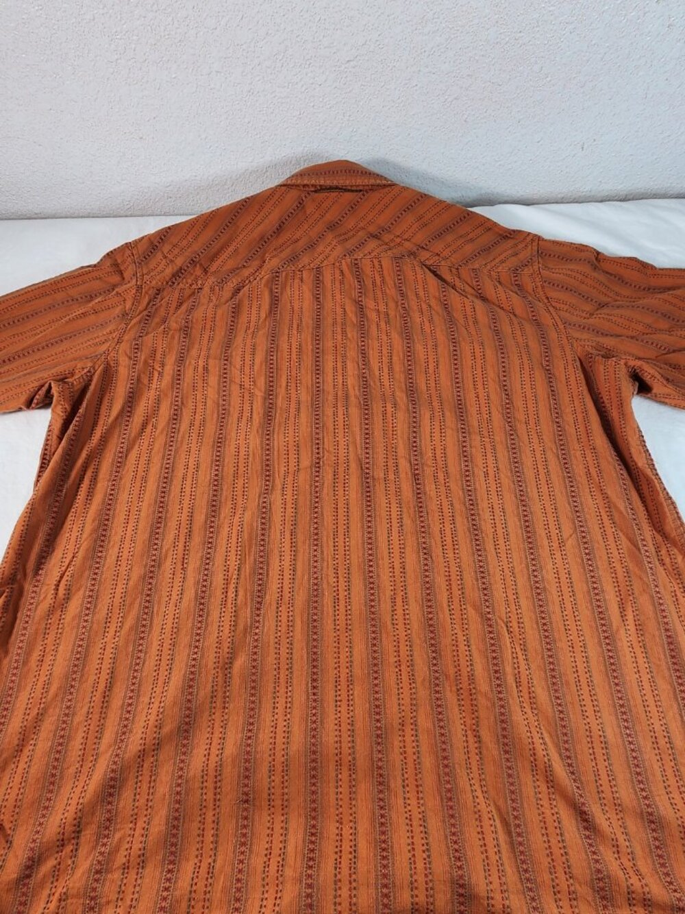 REI Mens XL Cotton Short Sleeve Black Pearl Snap Western Orange Pockets FastShip - Picture 7 of 11